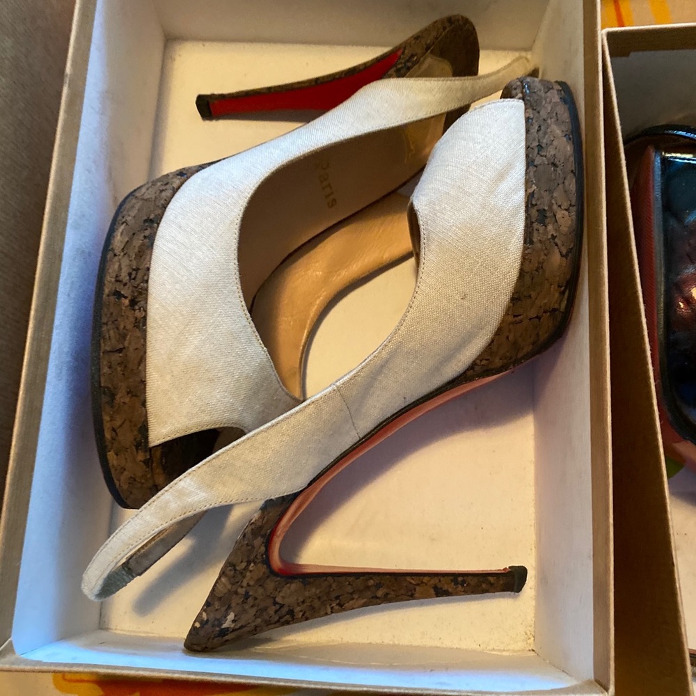 Christian Louboutin sling back 40.5